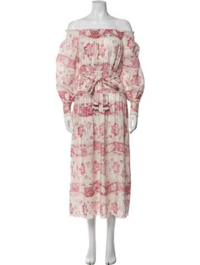 Pre-owned Zimmermann Linen Midi Length Dress In Neutral