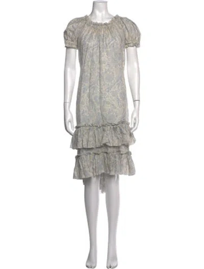 Pre-owned Zimmermann Linen Midi Length Dress In Neutral