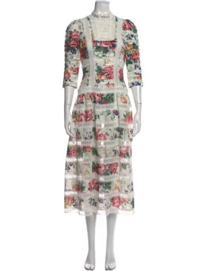 Pre-owned Zimmermann Linen Midi Length Dress In Neutral