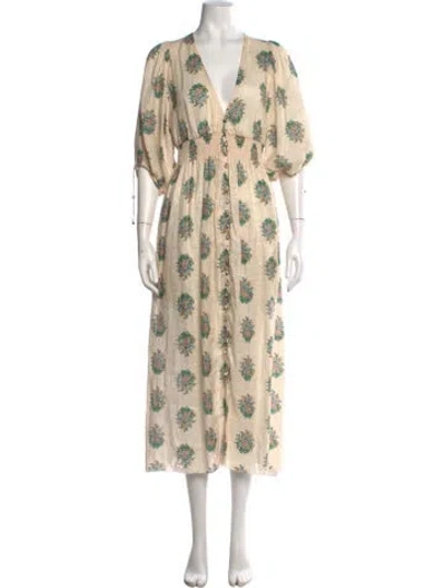 Pre-owned Zimmermann Linen Midi Length Dress In Neutral