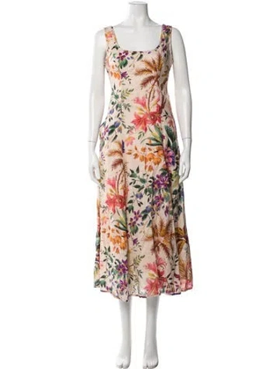 Pre-owned Zimmermann Linen Midi Length Dress In Neutral