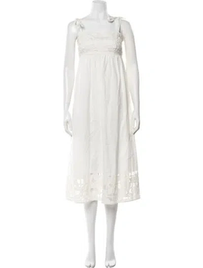 Pre-owned Zimmermann Linen Midi Length Dress In Neutrals