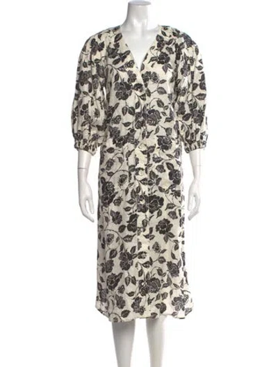 Pre-owned Zimmermann Linen Midi Length Dress In Neutrals