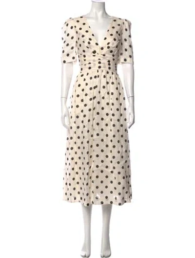 Pre-owned Zimmermann Linen Midi Length Dress In Neutrals