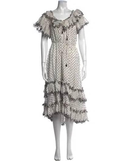 Pre-owned Zimmermann Linen Midi Length Dress In Neutrals