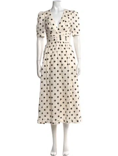 Pre-owned Zimmermann Linen Midi Length Dress In Neutrals