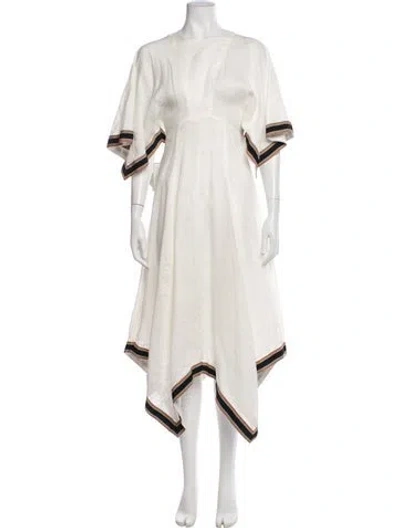 Pre-owned Zimmermann Linen Midi Length Dress In Neutrals