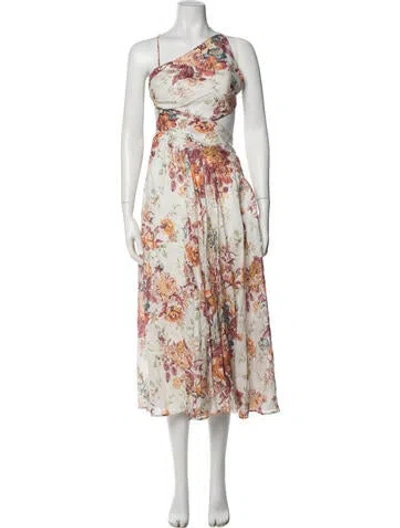 Pre-owned Zimmermann Linen Midi Length Dress In Neutrals