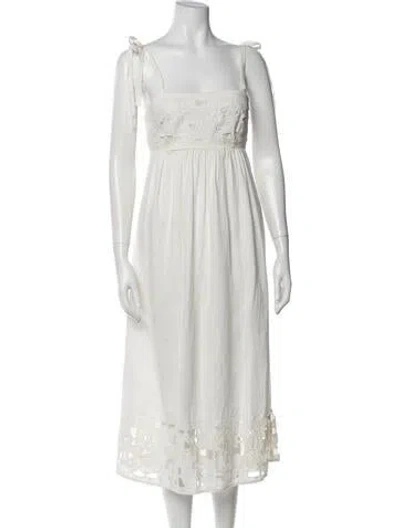 Pre-owned Zimmermann Linen Midi Length Dress In Neutrals