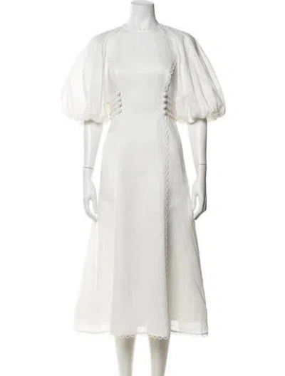 Pre-owned Zimmermann Linen Midi Length Dress In Neutrals