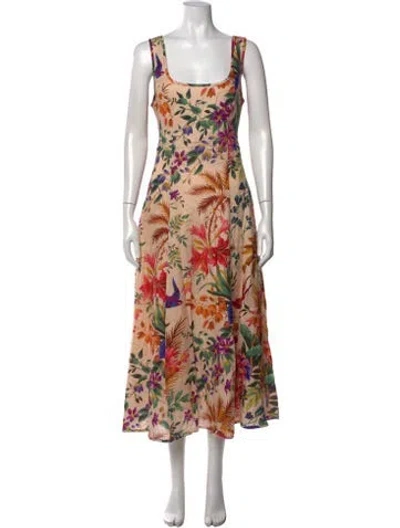 Pre-owned Zimmermann Linen Midi Length Dress In Neutrals