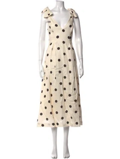 Pre-owned Zimmermann Linen Midi Length Dress In Neutrals