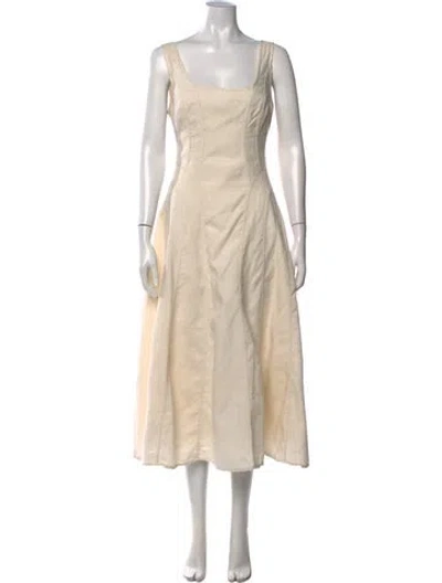 Pre-owned Zimmermann Linen Midi Length Dress In Neutrals