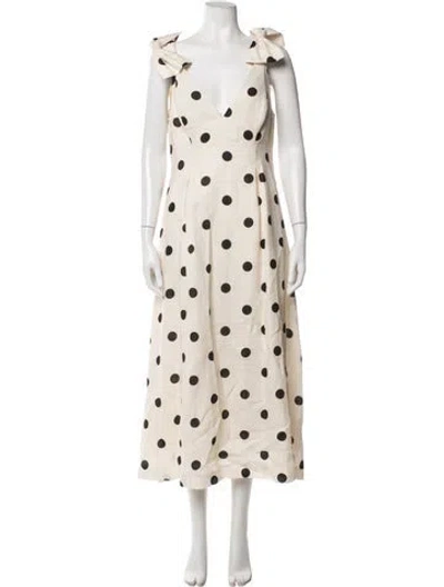 Pre-owned Zimmermann Linen Midi Length Dress In Neutrals