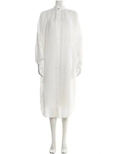Pre-owned Zimmermann Linen Midi Length Dress In Neutrals/white
