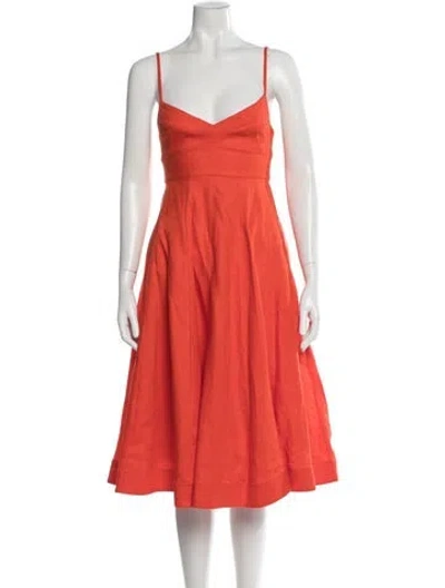 Pre-owned Zimmermann Linen Midi Length Dress In Orange