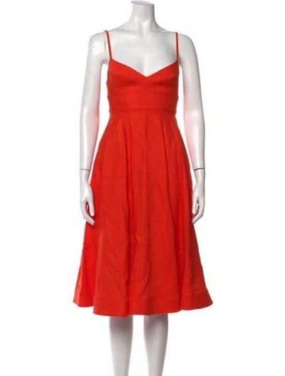 Pre-owned Zimmermann Linen Midi Length Dress In Orange