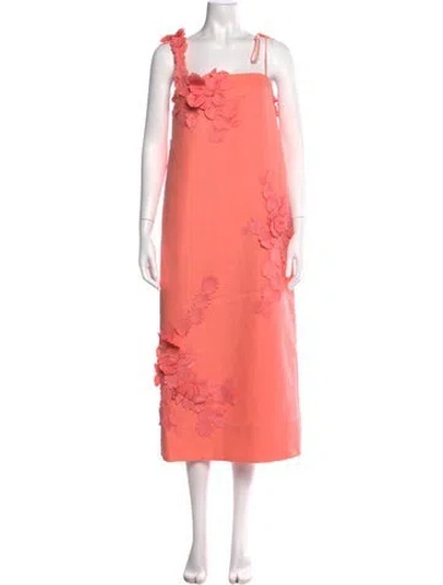 Pre-owned Zimmermann Linen Midi Length Dress In Pink