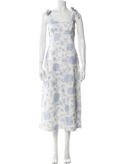 Pre-owned Zimmermann Linen Midi Length Dress In Purple
