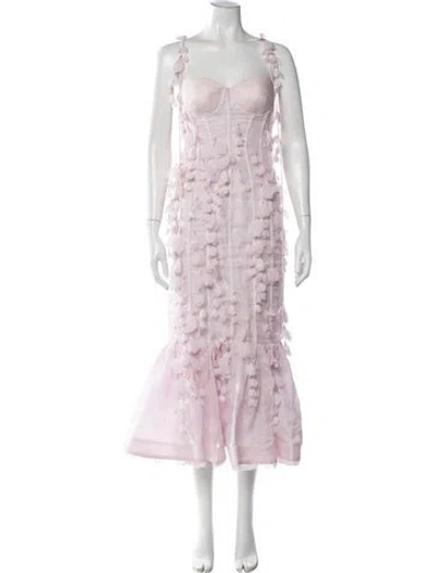 Pre-owned Zimmermann Linen Midi Length Dress In Purple