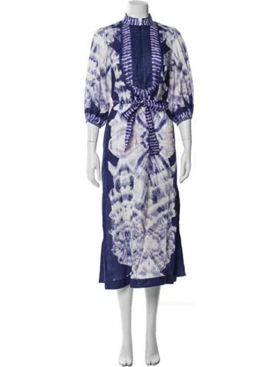Pre-owned Zimmermann Linen Midi Length Dress In Purple
