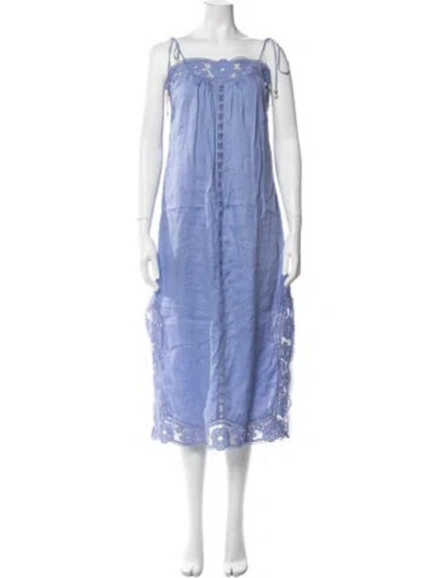 Pre-owned Zimmermann Linen Midi Length Dress In Purple