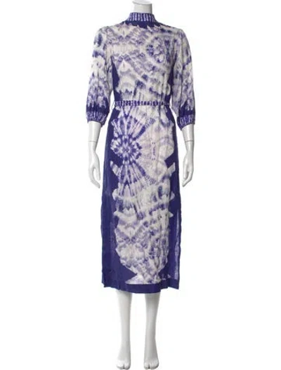 Pre-owned Zimmermann Linen Midi Length Dress In Purple