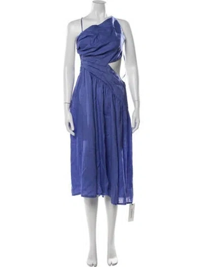 Pre-owned Zimmermann Linen Midi Length Dress In Purple