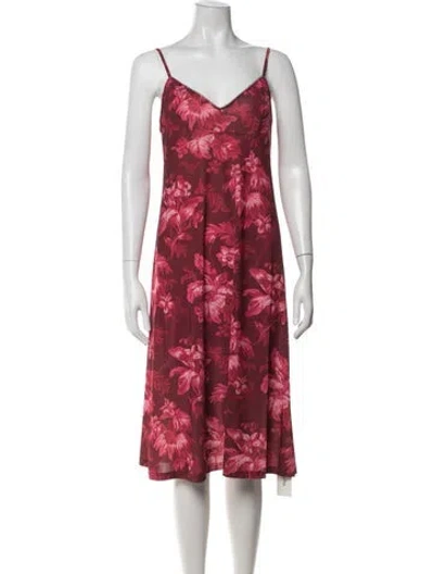 Pre-owned Zimmermann Linen Midi Length Dress In Red