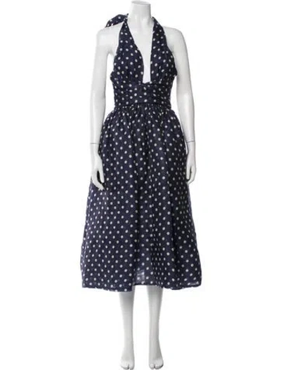 Pre-owned Zimmermann Linen Midi Length Dress W/ Tags In Blue
