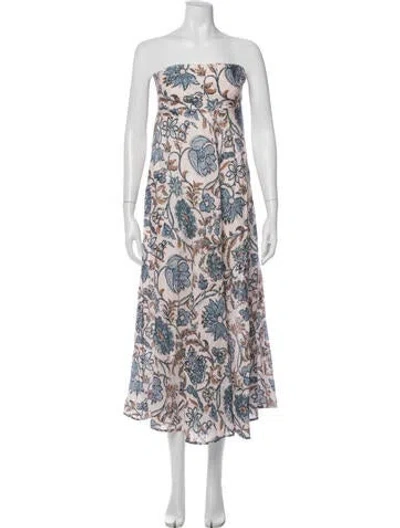Pre-owned Zimmermann Linen Midi Length Dress W/ Tags In Multi
