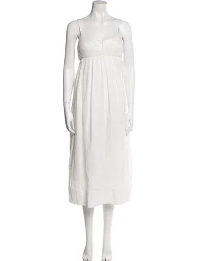 Pre-owned Zimmermann Linen Midi Length Dress W/ Tags In Neutral