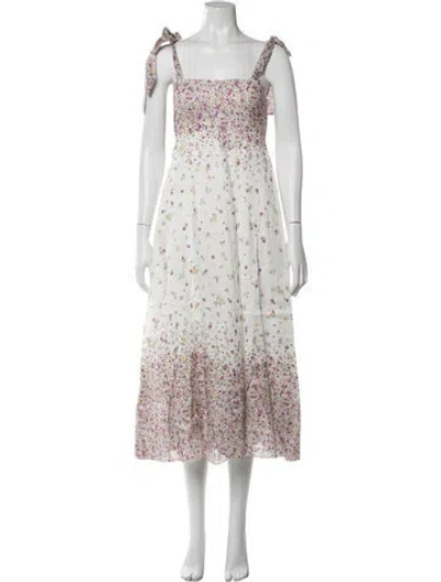 Pre-owned Zimmermann Linen Midi Length Dress W/ Tags In Neutral