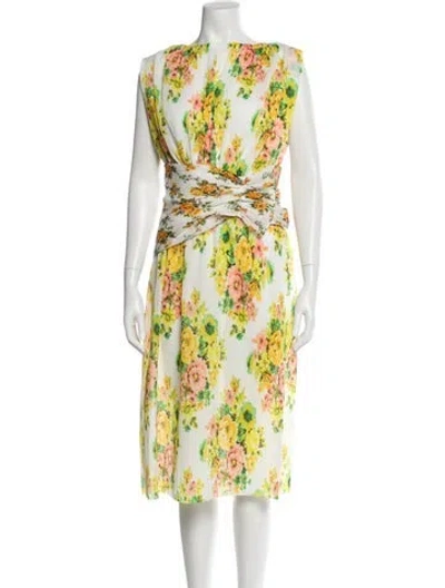 Pre-owned Zimmermann Linen Midi Length Dress In White