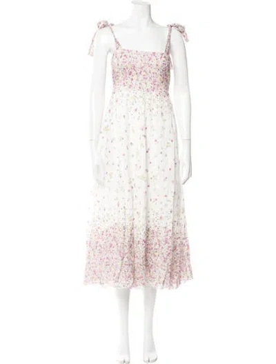 Pre-owned Zimmermann Linen Midi Length Dress In White