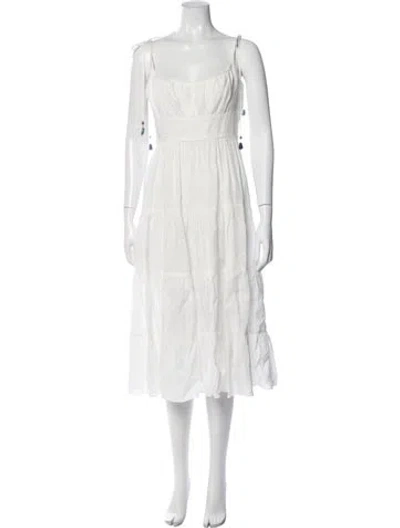 Pre-owned Zimmermann Linen Midi Length Dress In White