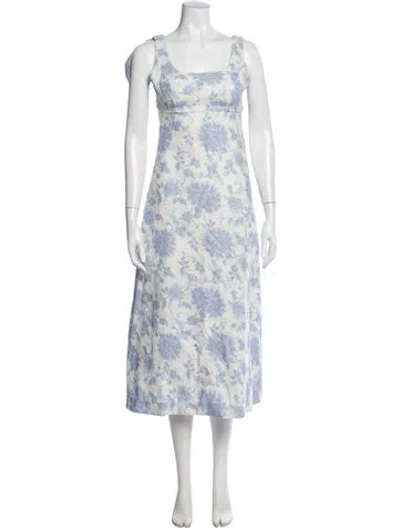 Pre-owned Zimmermann Linen Midi Length Dress In White
