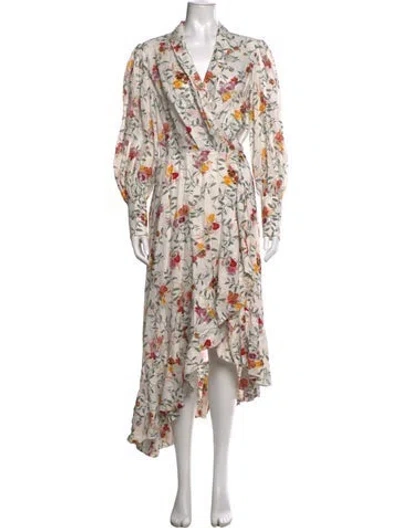 Pre-owned Zimmermann Linen Midi Length Dress In White