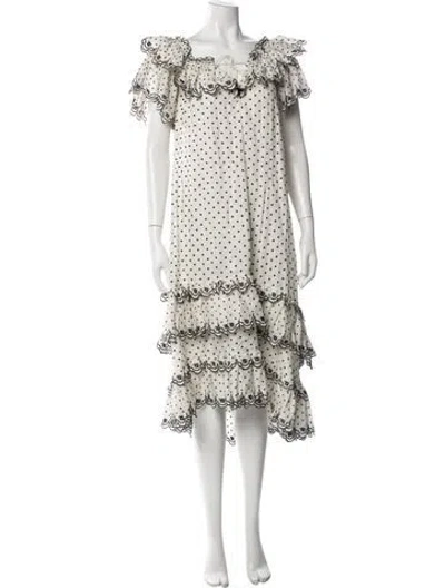 Pre-owned Zimmermann Linen Midi Length Dress In White