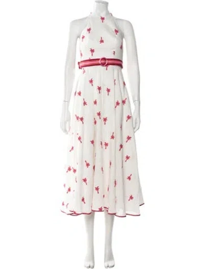 Pre-owned Zimmermann Linen Midi Length Dress In White