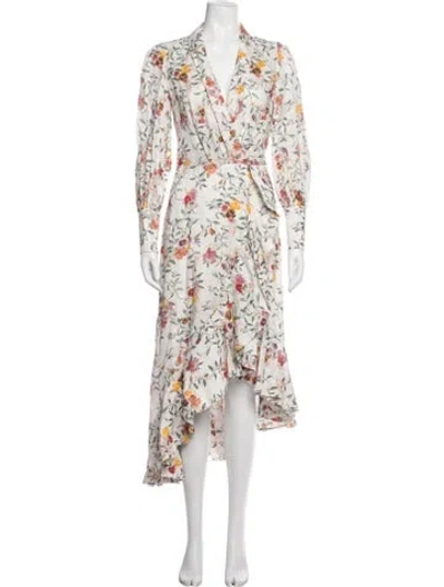 Pre-owned Zimmermann Linen Midi Length Dress In White