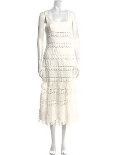 Pre-owned Zimmermann Linen Midi Length Dress In White