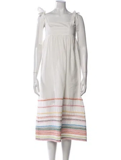 Pre-owned Zimmermann Linen Midi Length Dress In White