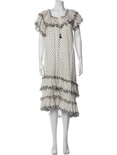 Pre-owned Zimmermann Linen Midi Length Dress In White