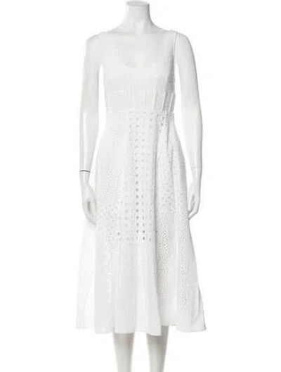 Pre-owned Zimmermann Linen Midi Length Dress In White
