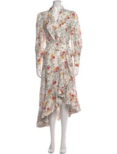 Pre-owned Zimmermann Linen Midi Length Dress In White