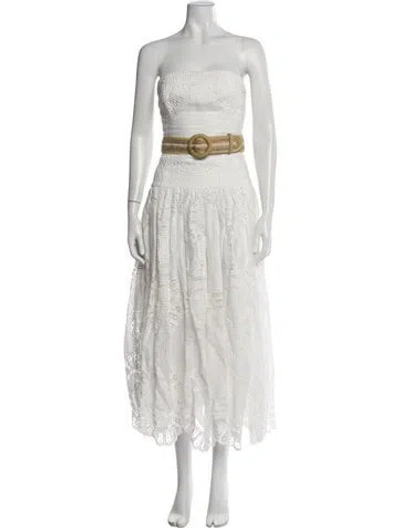 Pre-owned Zimmermann Linen Midi Length Dress In White