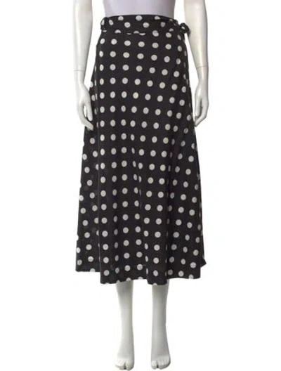 Pre-owned Zimmermann Linen Midi Length Skirt In Black