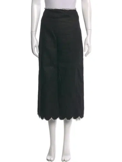 Pre-owned Zimmermann Linen Midi Length Skirt In Black