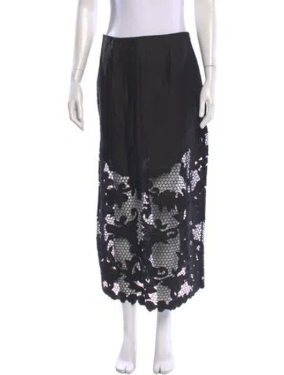 Pre-owned Zimmermann Linen Midi Length Skirt In Black